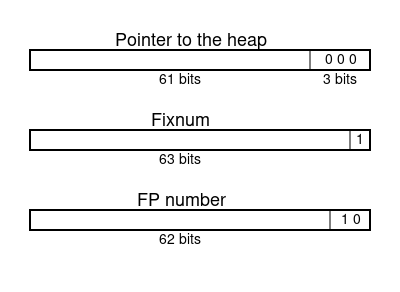 Pointers to the objects in the heap